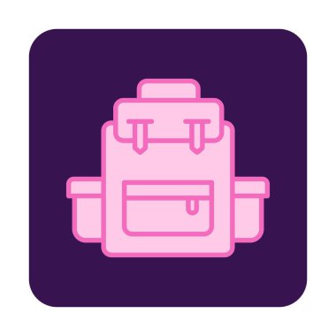 Sırt çantası ikon vektörü. Okul sırt çantası tabelası. izole edilmiş sınır sembolü çizimi