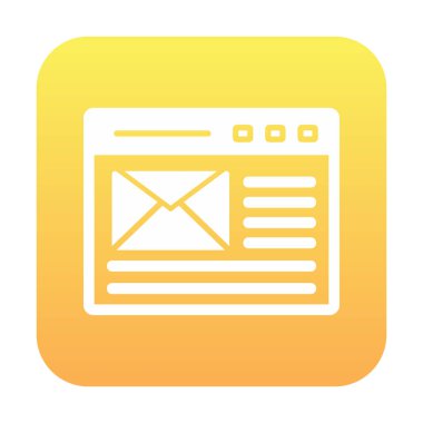 Basit düz bilgisayar e- posta iletisi vektör illüstrasyon tasarımı