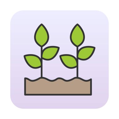 Büyüyen Bitkiler web simgesi, vektör illüstrasyonu 
