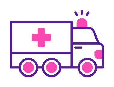 Basit düz ambulans araba simgesi  