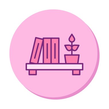 kitaplık düz simge, vektör illüstrasyonu 