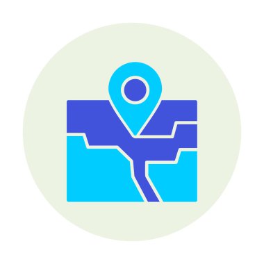 düz pin konum konum ikon vektör çizimi 