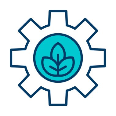 Bitki simgesiyle çark, gezegen konseptinin ekolojik sürdürülebilirliği, vektör illüstrasyonu