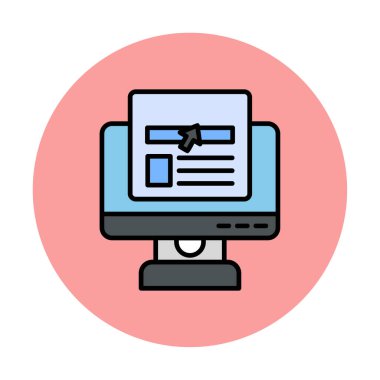 çevrimiçi haber simgesi vektör illüstrasyonu               