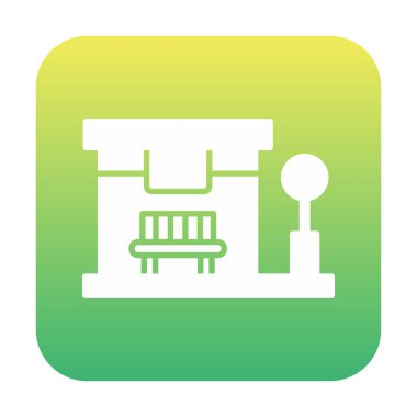 Otobüs Durağı vektör düz simgesi simgesi