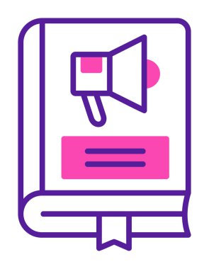 Pazarlama Kitabı simgesi, vektör illüstrasyonu