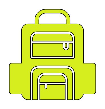 Sırt çantası ikon vektörü. Okul sırt çantası tabelası. izole edilmiş sınır sembolü çizimi