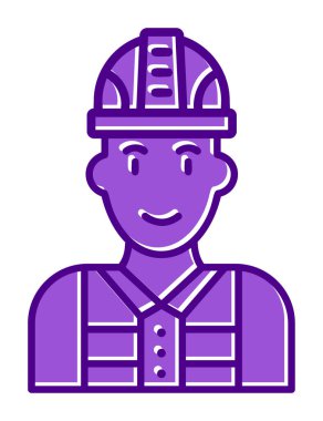 Kask vektör illüstrasyon tasarımlı işçi. Foreman.                        