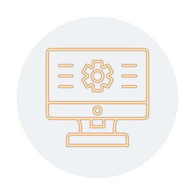 bilgisayar izleme simgesi, vektör illüstrasyonu basit tasarım