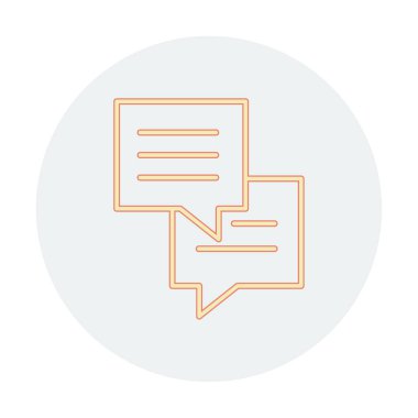 Sohbet düz simgesi, vektör illüstrasyonu