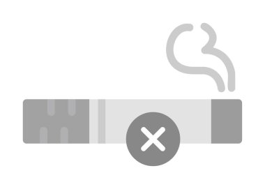 Basit Sigara İçilmez alanı simgesi, vektör illüstrasyonu