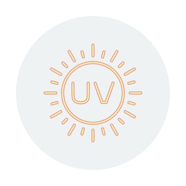 Güneş. Web simgesi basit bir illüstrasyon. Morötesi                               