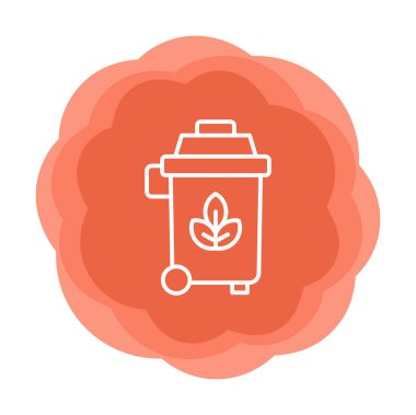 Eko çöp kutusu ikon vektör illüstrasyonu 