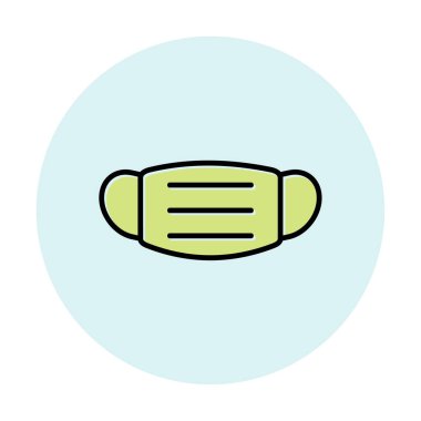 Tıbbi veya Cerrahi Yüz Maskesi. Virüs Koruma. Solunum maskesi takıyorum. Sağlık ve Coperid 19 Önleme Konsepti. Vektör İllüstrasyonu