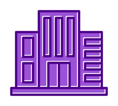 Otel binası ikon vektör illüstrasyonu                 