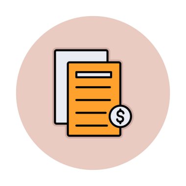 Bill düz simgesi, vektör illüstrasyonu