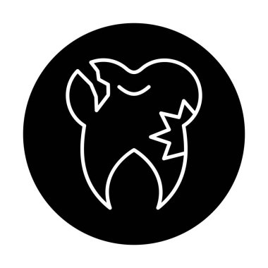 Diş ikonu vektör illüstrasyonunu taşır 