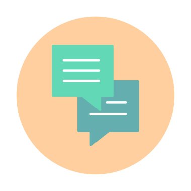 Sohbet düz simgesi, vektör illüstrasyonu