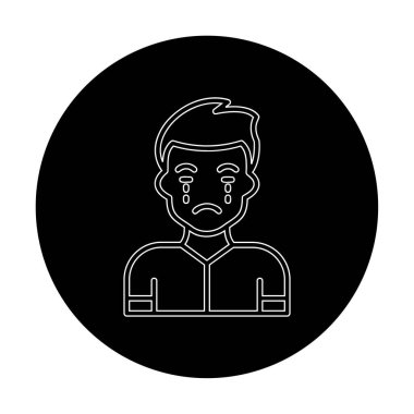 ağlayan kişi simgesi, vektör illüstrasyonu basit tasarım