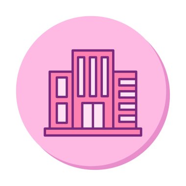 Otel binası ikon vektör illüstrasyonu                 