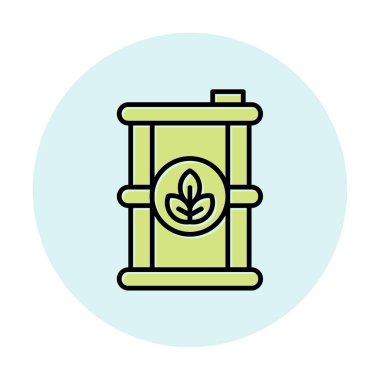 Bitki simgesi, biyoyakıt içeren taşıyıcının vektör çizimi 