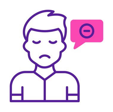 Negatif Düşünce konsepti ikon vektör çizimi