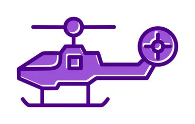 Askeri savaş helikopteri. Web simgesi basit illüstrasyon 