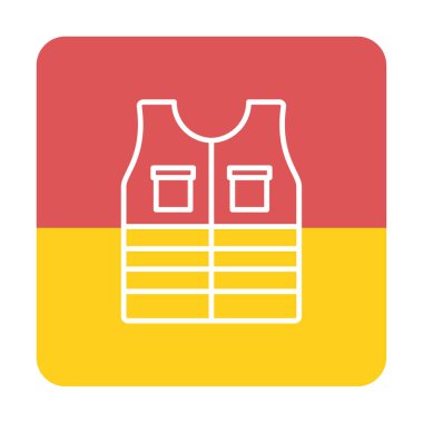 Güvenlik Ceketi Web simgesi, vektör illüstrasyonu