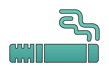 sigara yassı simgesi, vektör illüstrasyonu  