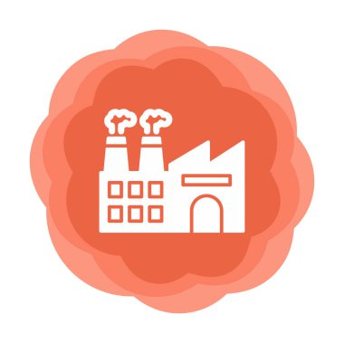 Fabrika web simgesi, vektör illüstrasyonu 