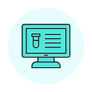 test tüpü ve bilgisayar ekran simgesi modayı izole etti. Bilgisayar Bilimi                                          