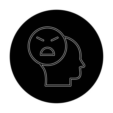 Kızgın avatar simgesi, vektör illüstrasyonu 