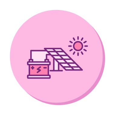 Güneş enerjisi ikon vektör illüstrasyonu