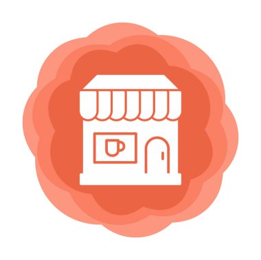 Kafe ikonu vektör illüstrasyonu