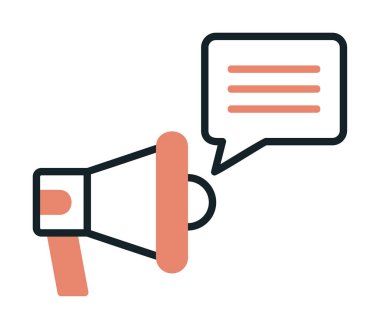 Konuşma baloncuğu vektör illüstrasyonlu megafon