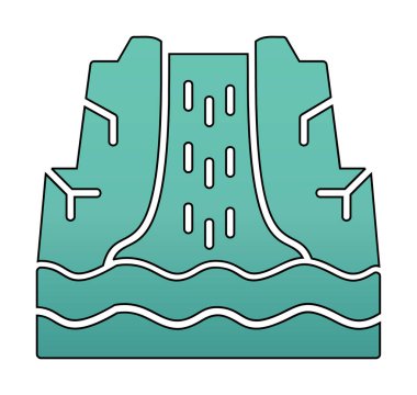 Basit Waterfal simgesi, vektör illüstrasyonu