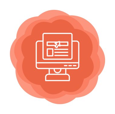 çevrimiçi haber simgesi vektör illüstrasyonu               