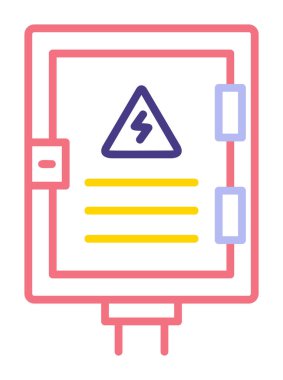 Elektrik Paneli düz simgesi, vektör illüstrasyonu                            