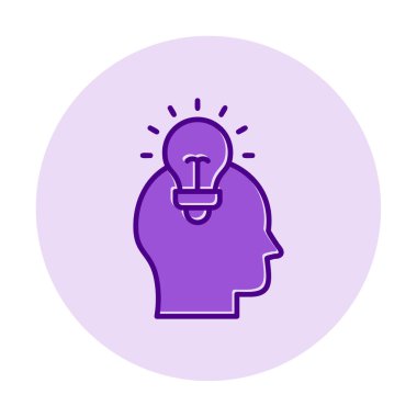 düz beyin simgesi vektörü arkaplanda izole edildi