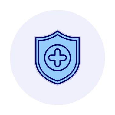 Basit Tıbbi Sigorta simgesi, vektör illüstrasyonu