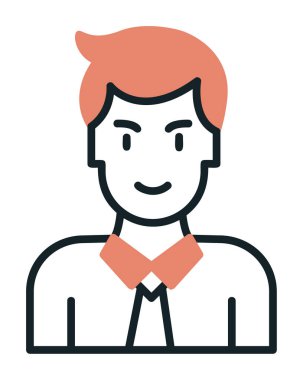 Man web simgesi, vektör illüstrasyonu 