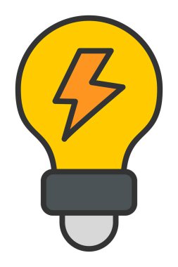 ampul ışığı simgesi, vektör illüstrasyonu 