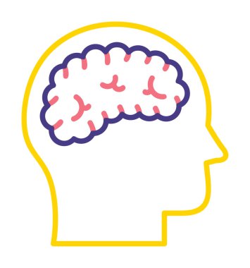 düz beyin ikonu vektör illüstrasyon tasarımı