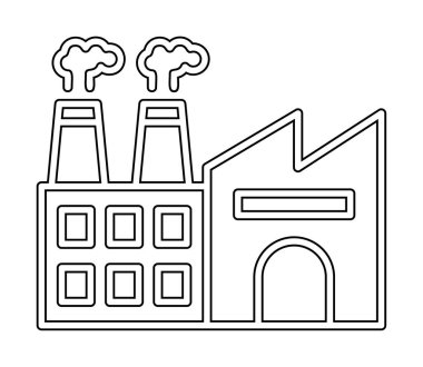 Fabrika web simgesi, vektör illüstrasyonu 