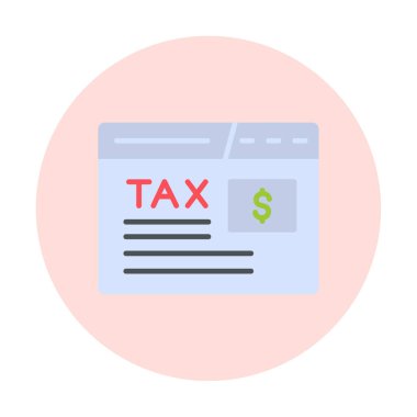 beyaz üzerinde vergilendirme web sitesi simgesi vektör çizimi 