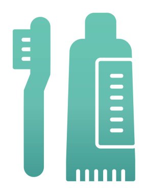 Diş fırçası ve diş macunu ikonları vektör illüstrasyonuName