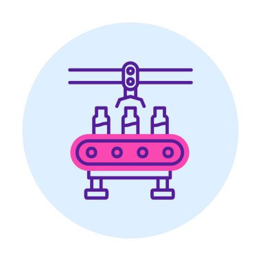 Basit Su Fabrikası simgesi, vektör illüstrasyonu