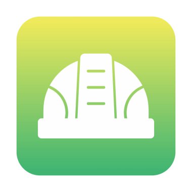 İnşaat Miğferi. İnşaat endüstrisi simgesi ana hatlarıyla doldurulmuş                    