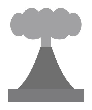 Volkan vektör illüstrasyonu, çizgi film simgesi ögesi.                         