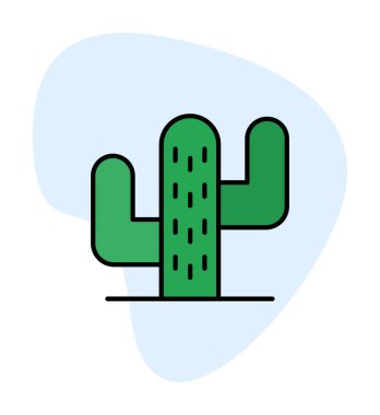 Kaktüs simgesi, basit tasarım çizimi  